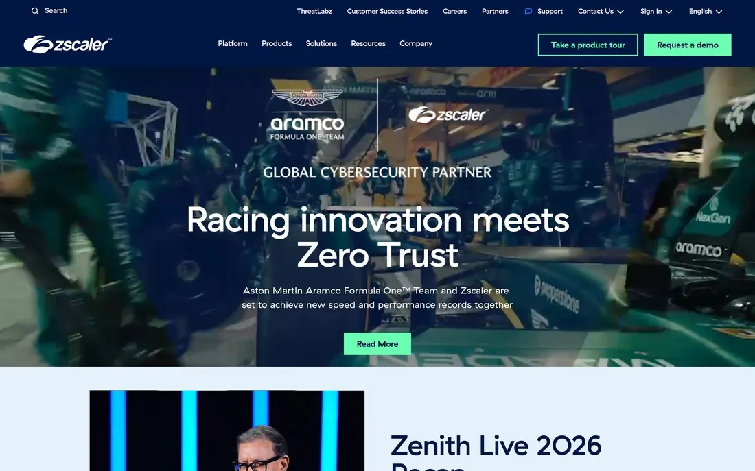 Zscaler Zero Trust Exchange homepage
