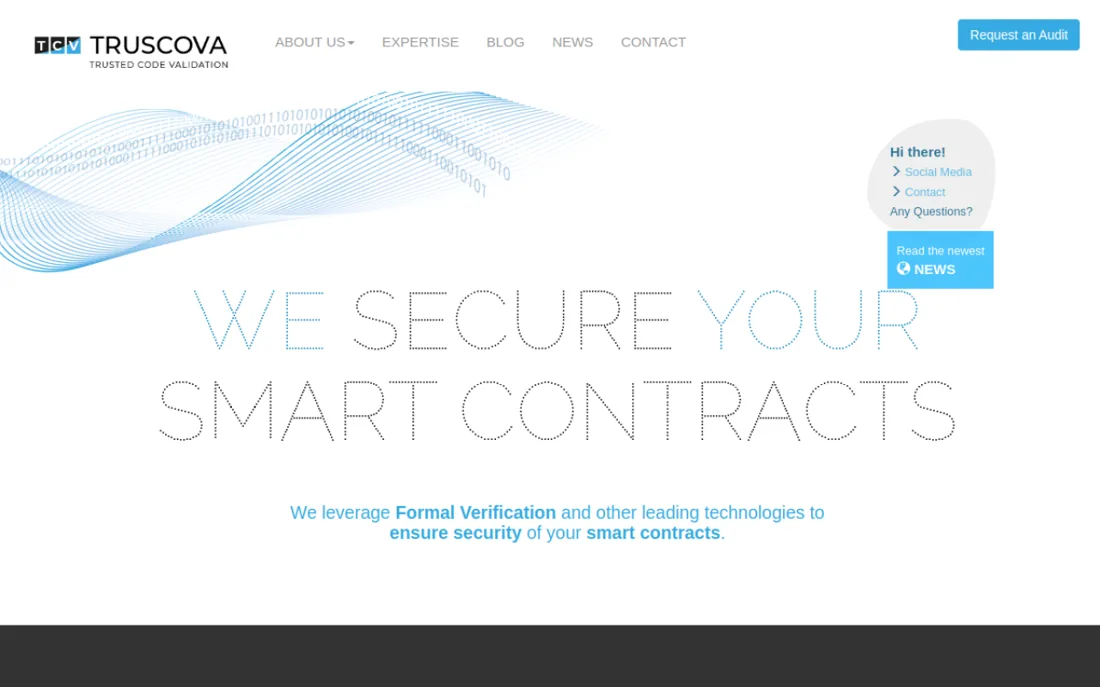 Truscova homepage, a cybersecurity provider serving the UAE