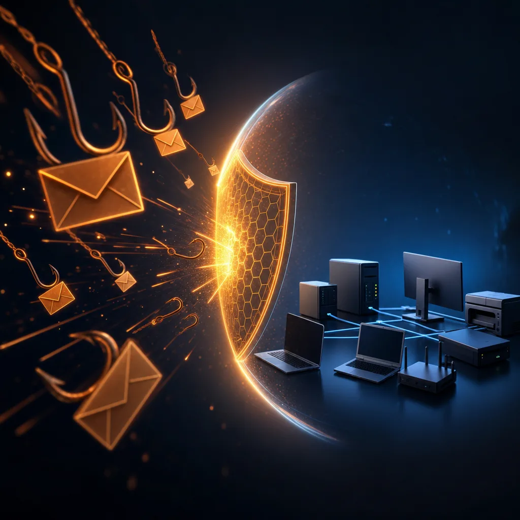 Phishing and ransomware attacks stopped before they reach a small office network