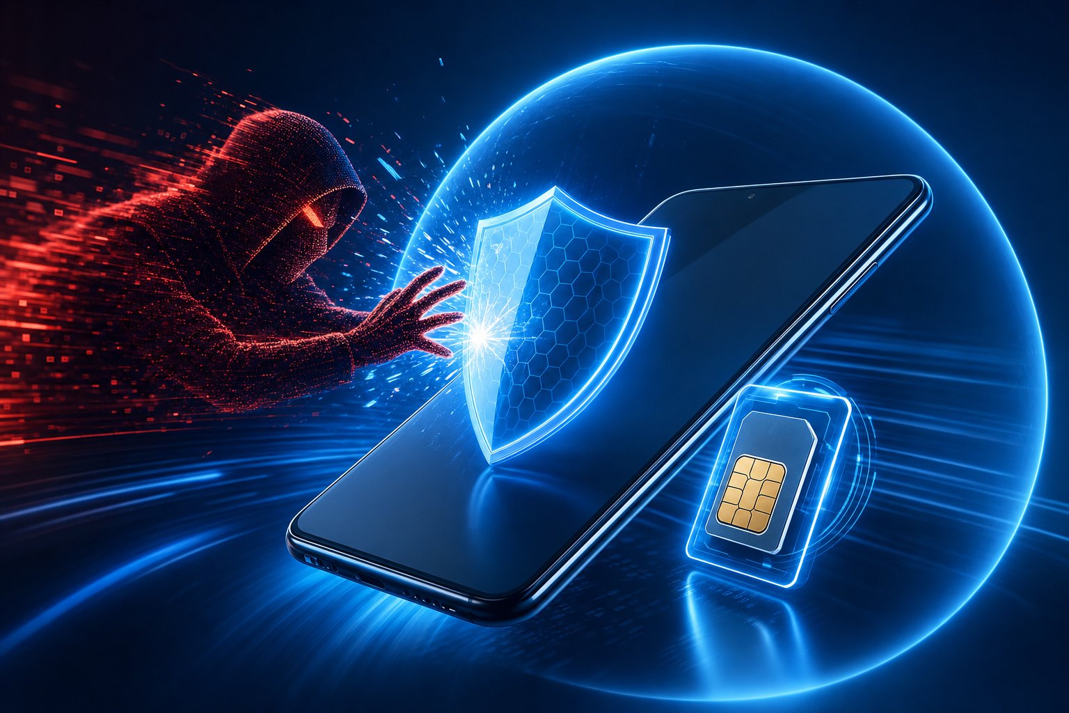 Responding to a SIM-swap and account-takeover attack on a smartphone