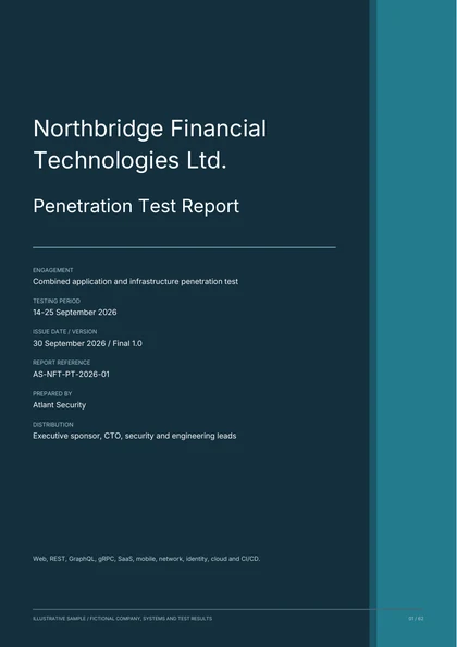 Cover of the illustrative penetration test report