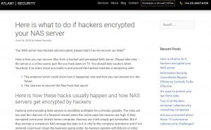hackers encrypted NAS server