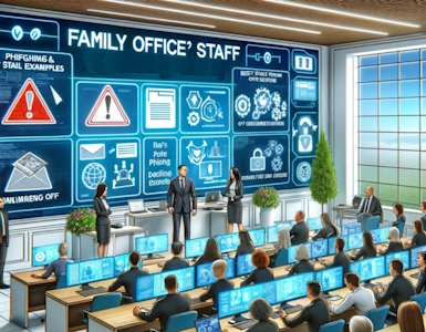 a family office's staff undergoing cybersecurity training